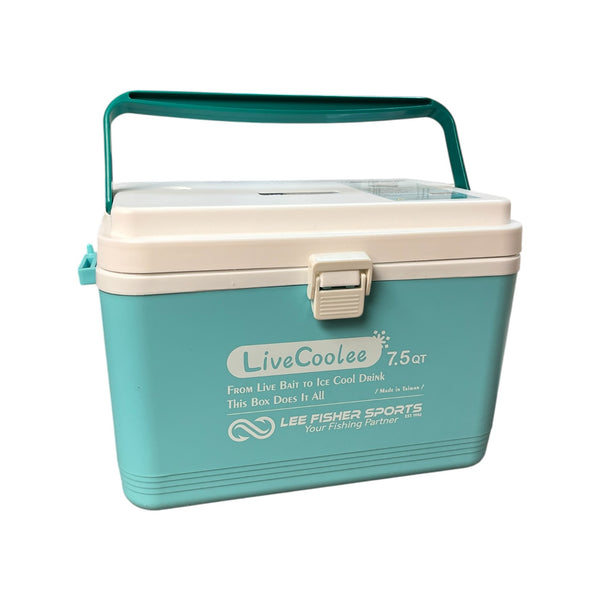 bait boxes fishing Lee Fisher Sports Live Bait Cooler 7.5 Quart with Mesh Basket