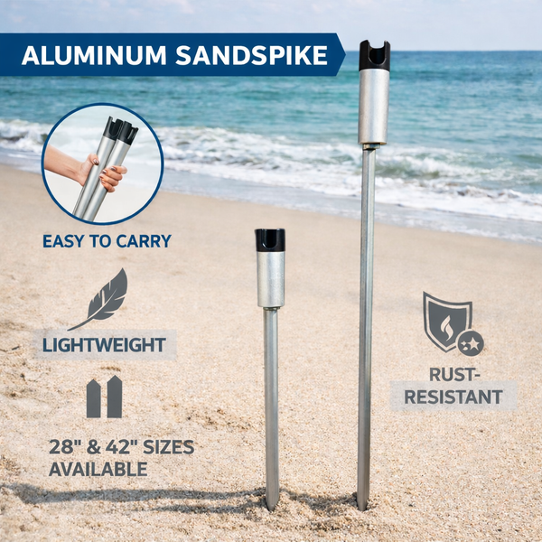 Lee Fisher Sports Aluminum Sand Spike Rod Holder – 28” & 42” Beach Fis – Lee Fisher Fishing Supply Lee Fisher Sports Aluminum Sand Spike Rod Holder – 28” & 42” Beach Fis – Lee Fisher Fishing Supply