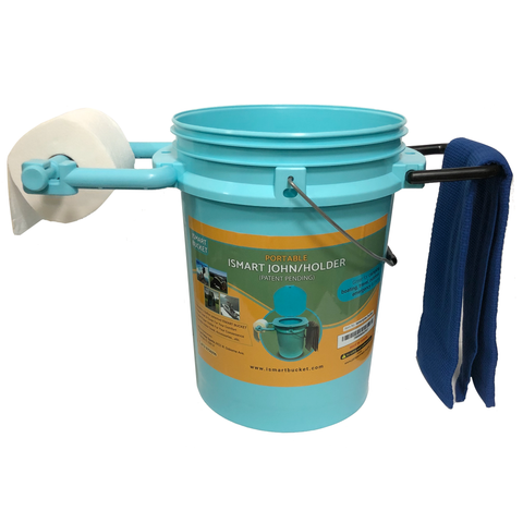 ISMART JOHN(TOILET)/PAPER & ACCESSORY HOLDER-Innovative design portable bucket toilet with paper holder