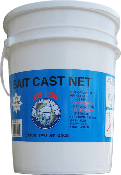 Joy Fish Professional Bait Cast Net with 1/2 Sq. Mesh