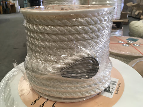 Nylon Twisted Anchor Rope 1/2" with stainless steel thimble in 100 ft, 200 FT, 300ft