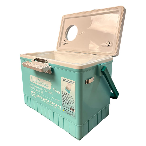 Lee Fisher Sports Live Bait Cooler 16 Quart with Mesh Basket