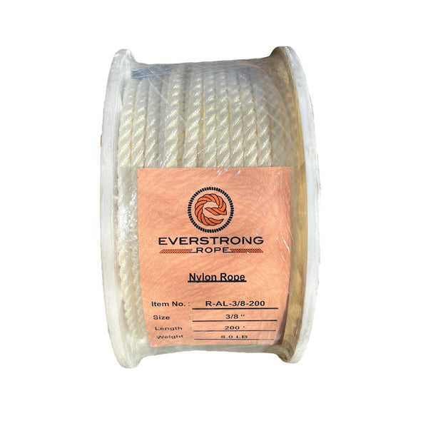 Nylon Twisted Anchor Rope 3/8" with stainless steel thimble in 50ft, 100ft, 150ft, 200ft