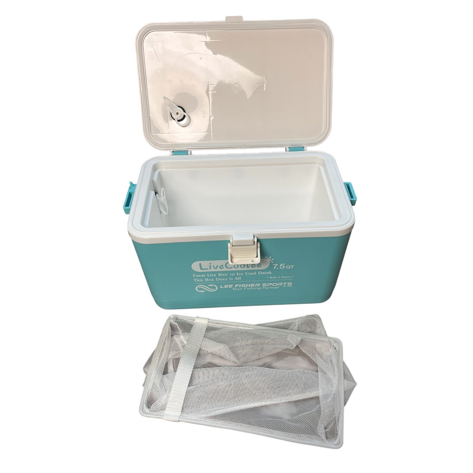 Lee Fisher Sports Live Bait Cooler 7.5 Quart with Mesh Basket – Lee Fisher Fishing Supply