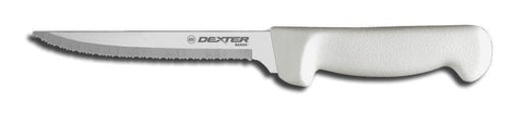 8 Inch Scalloped Utility Knife, White Handle