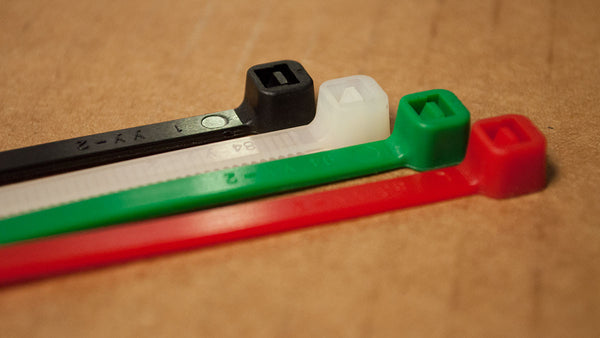 TIE-N-LOCK Cable Tie 50 Lb Test - Black, White, Green and Red