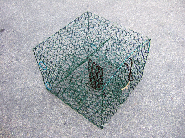 Blue Crab Trap - Vinyl Coated Wire Trap Green
