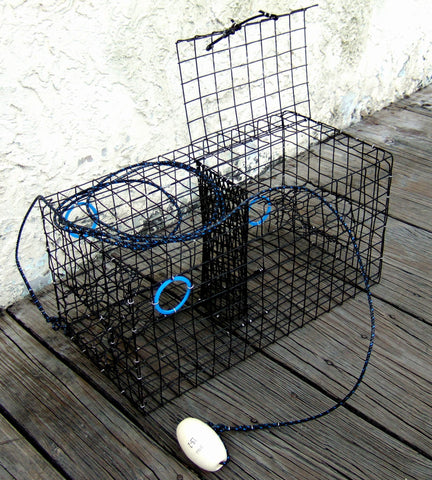 Fishernomics Handcrafted Lead-Free Castable Crab Traps for Fishing Pole, US Manufactured Premium Loops, Highly Durable Crab Traps for Crabbing Blue