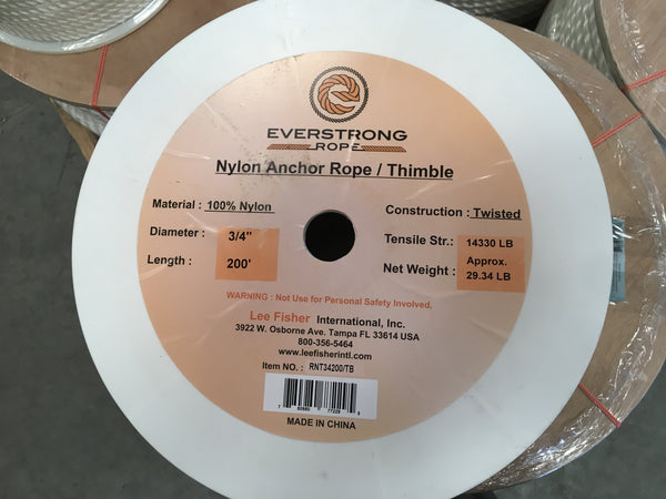 Nylon Anchor Rope with stainless steel thimble