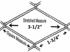 139 monocrhomatic net fish 1-1 2x64 Mono Netting- No.139 (0.40mm) x 3-1/2