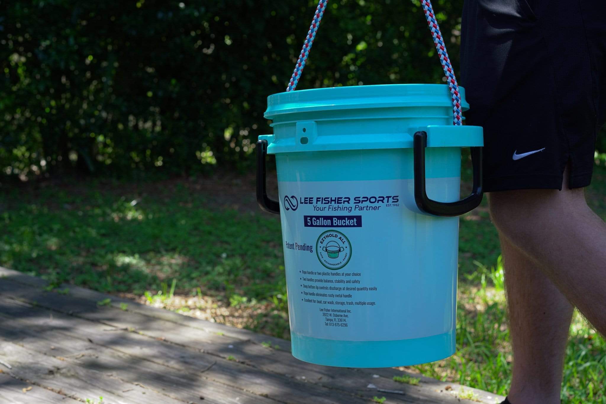 bucket unstead of fishing net Bucket Pal- 5 Gallon Bucket (no Lid)-Printed Lee Fisher Sports Logo