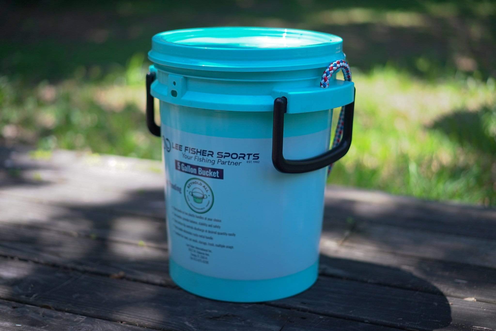 BUCKET PAL- 5 GALLON BUCKET WITH LID, PRINTED BLUE